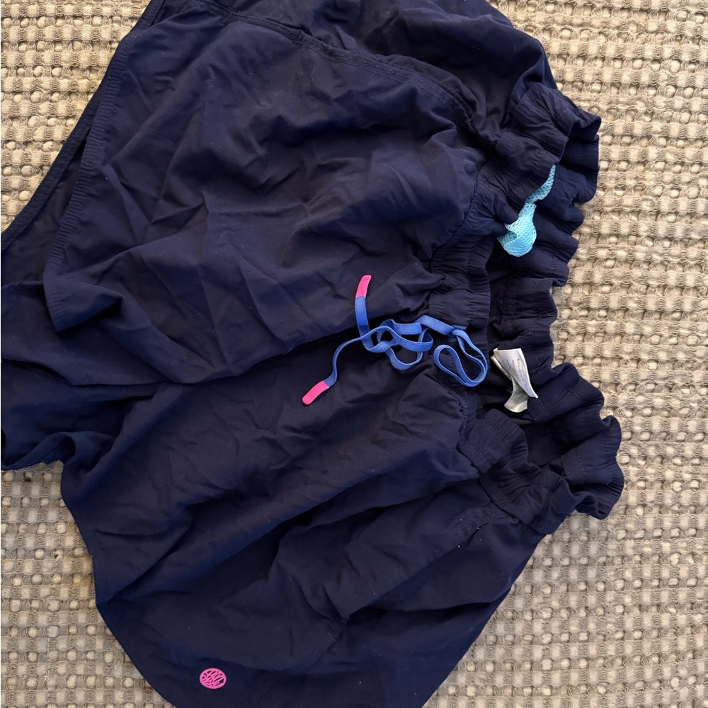 Lilly Pulitzer Navy Blue Shorts with Light Blue Accents